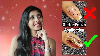 How to apply Glitter Nail Polish the right way | Applying glitter polish with a Sponge