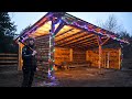 I am Finishing Building my BIG SHED in the Woods | Off-Grid Christmas - Ep. 5