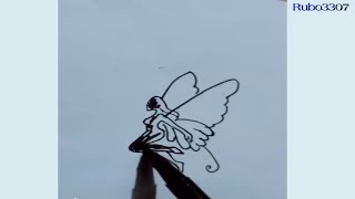 Pencil drawing tips - Tutorial drawing angel and cat owl for 5 seconds pencil