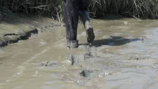 deep noisy mud walk close up