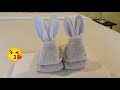 พับผ้าขนหนูเป็นเจ้ากระต่ายน้อยน่ารักFold the rabbit towel