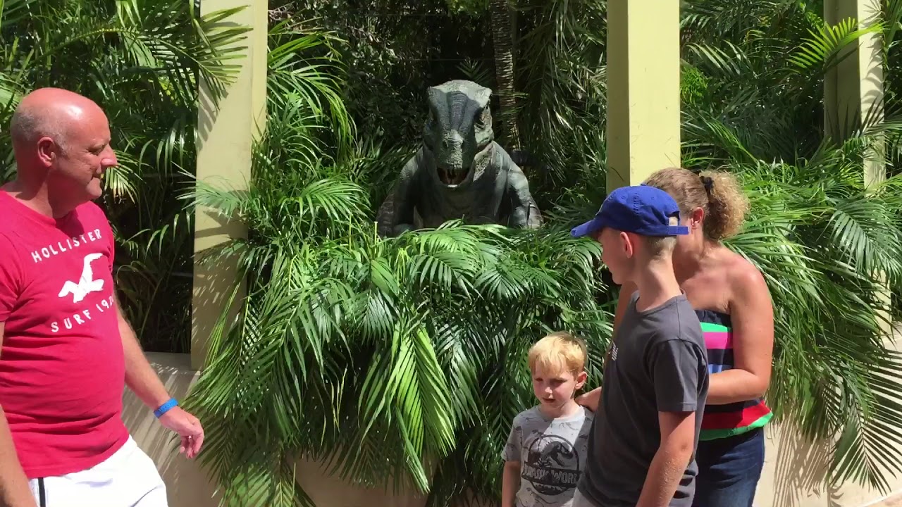 Meeting blue the Raptor from Jurassic World Universal Studios Aug 18