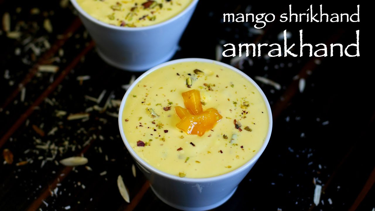 mango shrikhand recipe | amrakhand recipe | how to make aam shrikhand | Hebbar Kitchen
