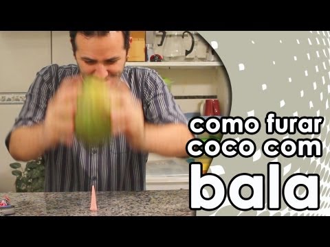 Como furar um coco com uma bala 7 Belo