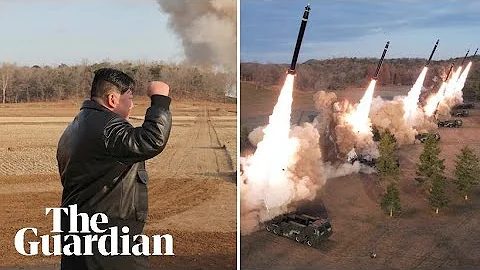 North Korean state media shows Kim Jong-un overseeing 'super-large' rocket launcher drills - DayDayNews