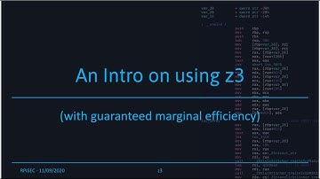 F2020 - Intro to Constraint Solving with z3