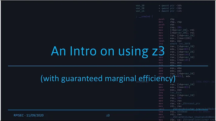 F2020 - Intro to Constraint Solving with z3