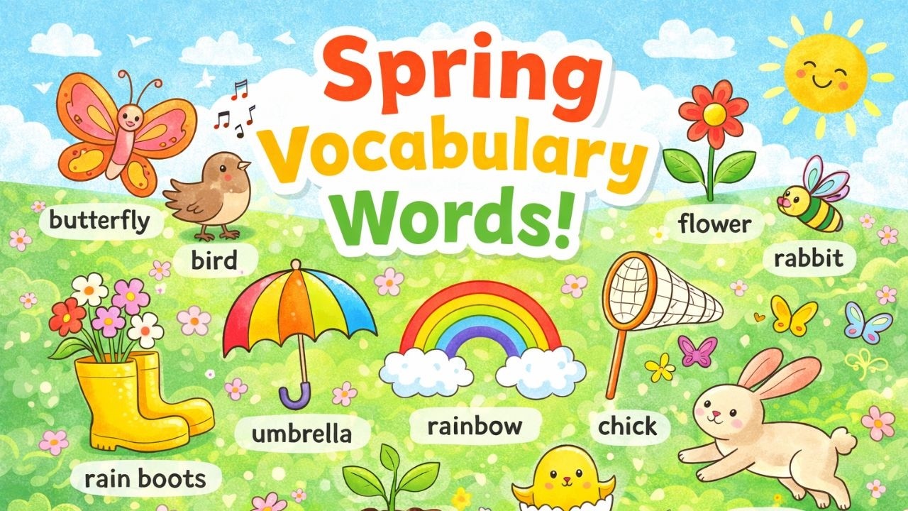 Spring Vocabulary Words 🌸 | Learn English for Kids 🐝 | Preschool ...
