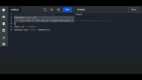 JavaScript Interview Question: Given String is Palindrome or not.