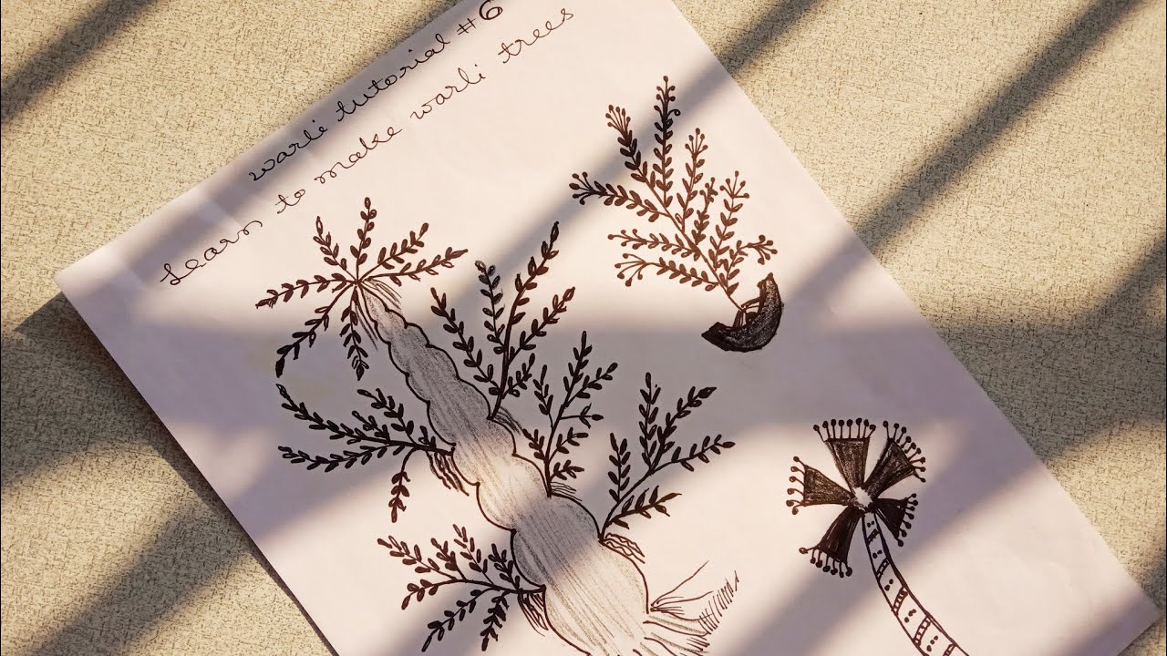 Warliart🌳Tribalart🌷Warlitree Tutorial #6| How to make  Beautiful Warli Trees By  anju