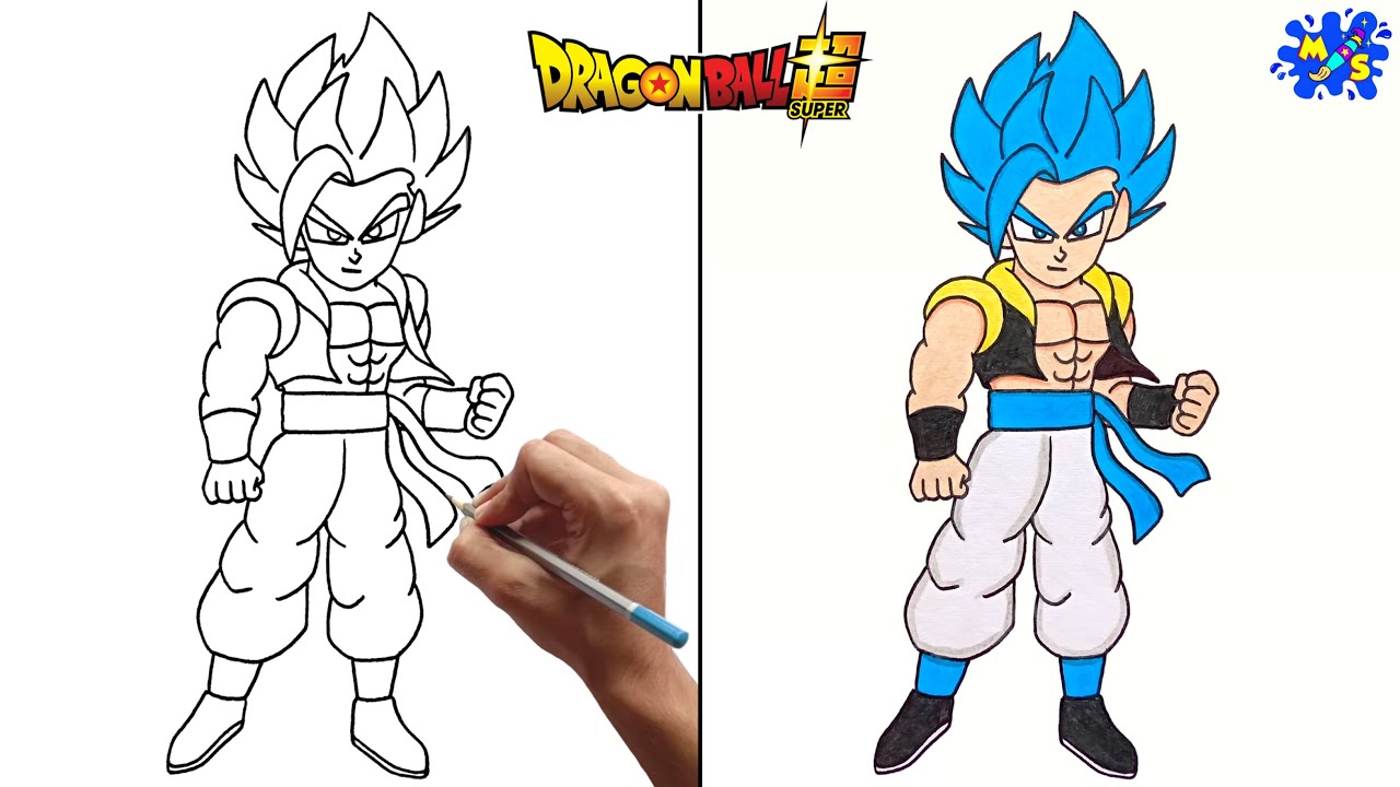 How to Draw Gogeta from Dragon Ball Z in Easy Steps Tutorial, How to Draw  Dat