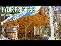 Dovetail Log Cabin - One Year  Progress Timelapse