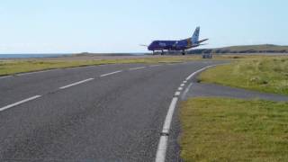 Sumburgh Airport, Shetland - turboprop airplanes on the runway