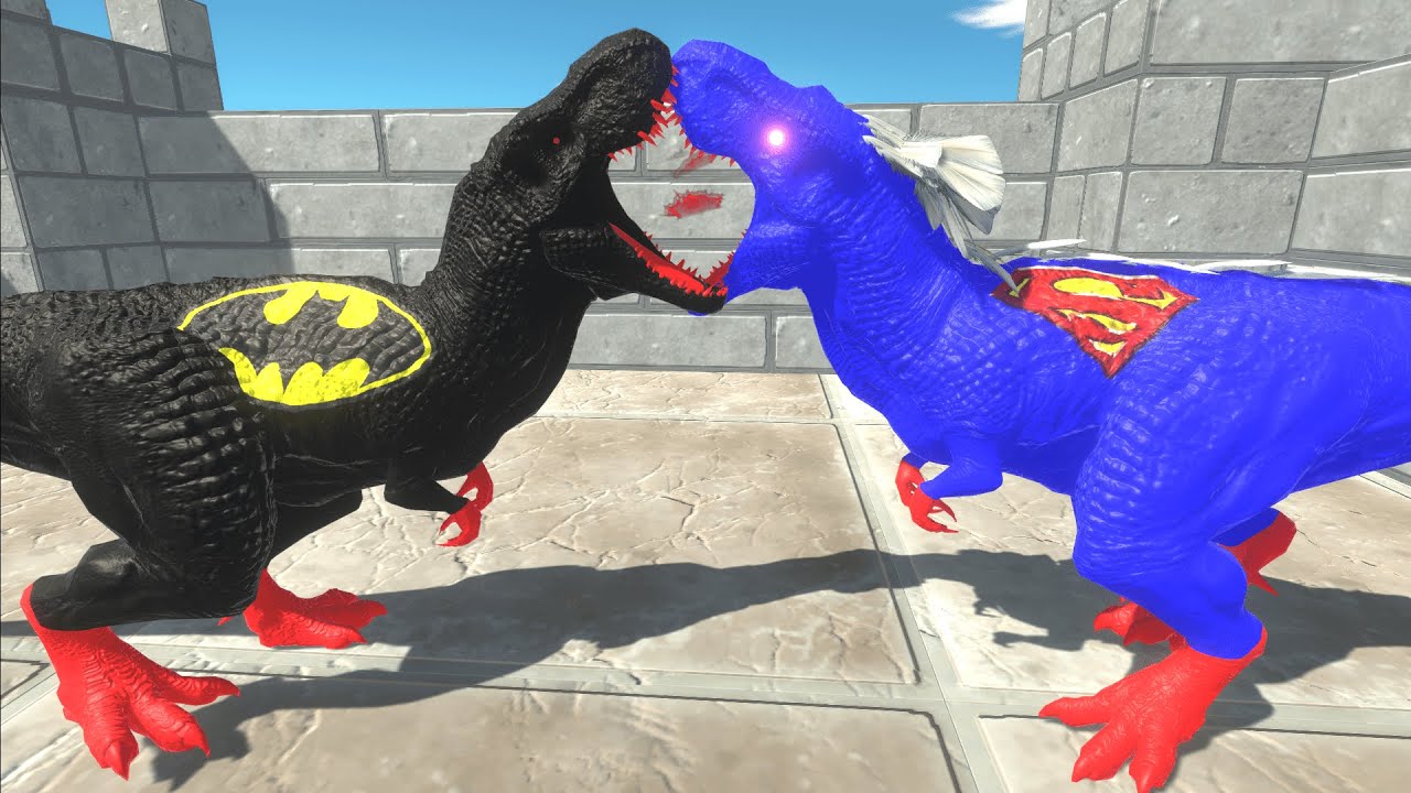OLD SUPERMAN T-REX DEATH RUN - Animal Revolt Battle Simulator