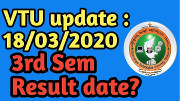 Vtu update : 18/03/2020 || Vtu 3rd sem result 2020 || Vtu update today
