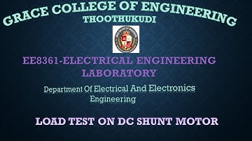 EX NO 1A LOAD TEST ON DC SHUNT MOTOR