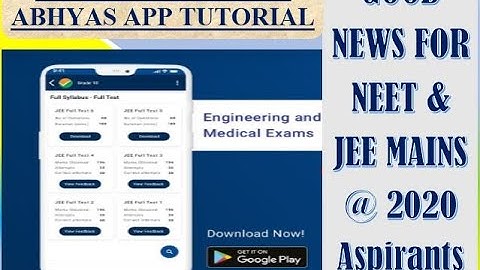 NATIONAL TEST ABHYAS TUTORIAL/ HOW TO DOWNLOAD THE APP/NEET2020/ JEE MAIN Aspirants