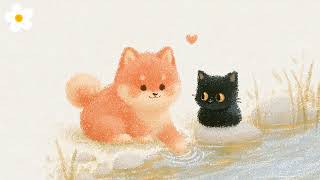 🐾 Don't push! I'm scared of water, Puppy. | Creek Splash · Cute Jazz 2 Hours | Dog Jazz · Cafe Jazz screenshot 3