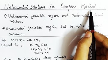 Lec-9 Unbounded solution in simplex method || In Hindi || solve an LPP Example || Operation research