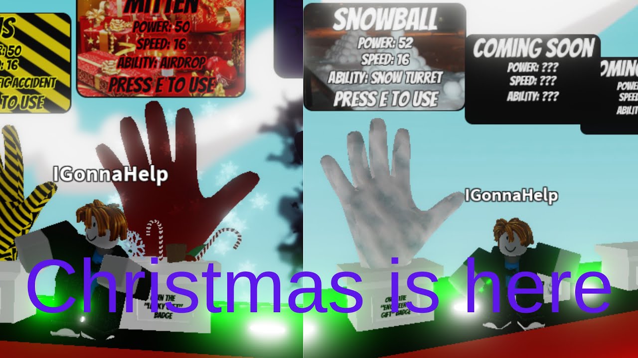 New Slap Battle Updated Mitten glove and Snowball glove showcase YouTube