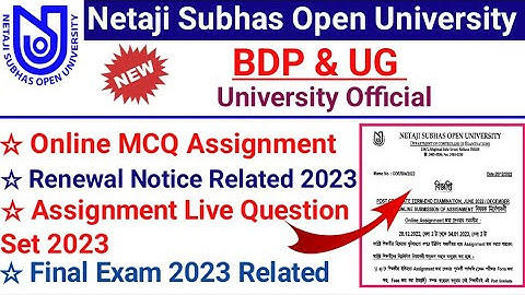 NSOU BDP & UG Assignment,Renewal,Final Exam Notice Related Official Update 2023