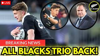 All Blacks Trio Return for Springboks Test as DaveRennie Makes Bold Selection Call#allblacks #rugby