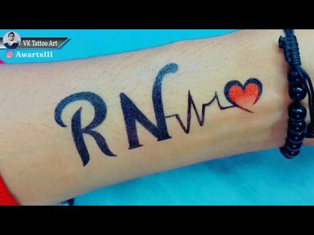 different RN ,RS, AM, R, P,beautiful letters mehndi tattoo 😍 design by  sakshi - YouTube
