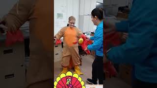 Trying On A Turkey Suit