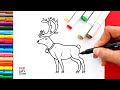 Dibuja un RENO NAVIDEÑO (semi-realista) | How to draw a Christmas Reindeer