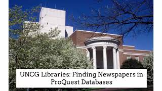 UNCG Libraries: Finding Newspapers in Proquest Dataqbases Net Worth