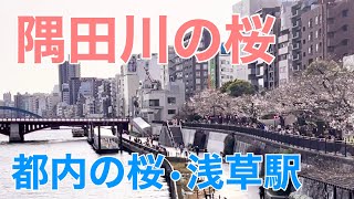 【東京メトロ•銀座線】隅田川の桜《浅草駅》