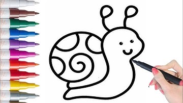 Draw and Color a Cute Snail🎨🐌 Drawing For Kids