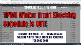 Famous Texas Winter Trout Stocking Schedule 2020 - 2021 | Fun with Spreadsheets! Profile