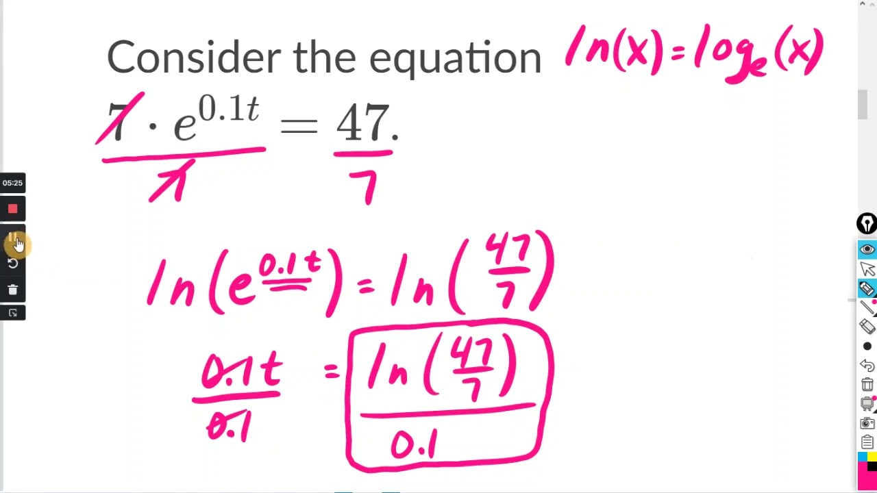 Solve exponential equations using logarithms: base-10 and base-e : Khan Academy