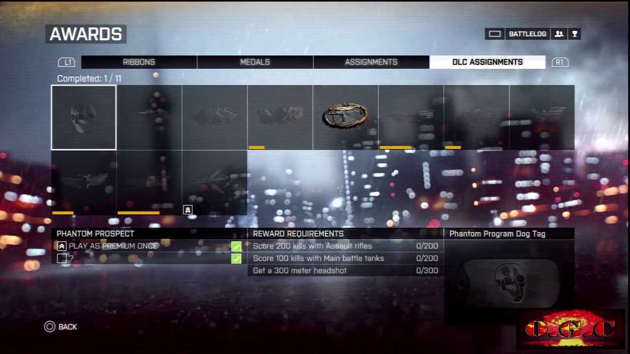 BATTLEFIELD 4 unlocking the Phantom Program DOGTAGS Assignment - YouTube