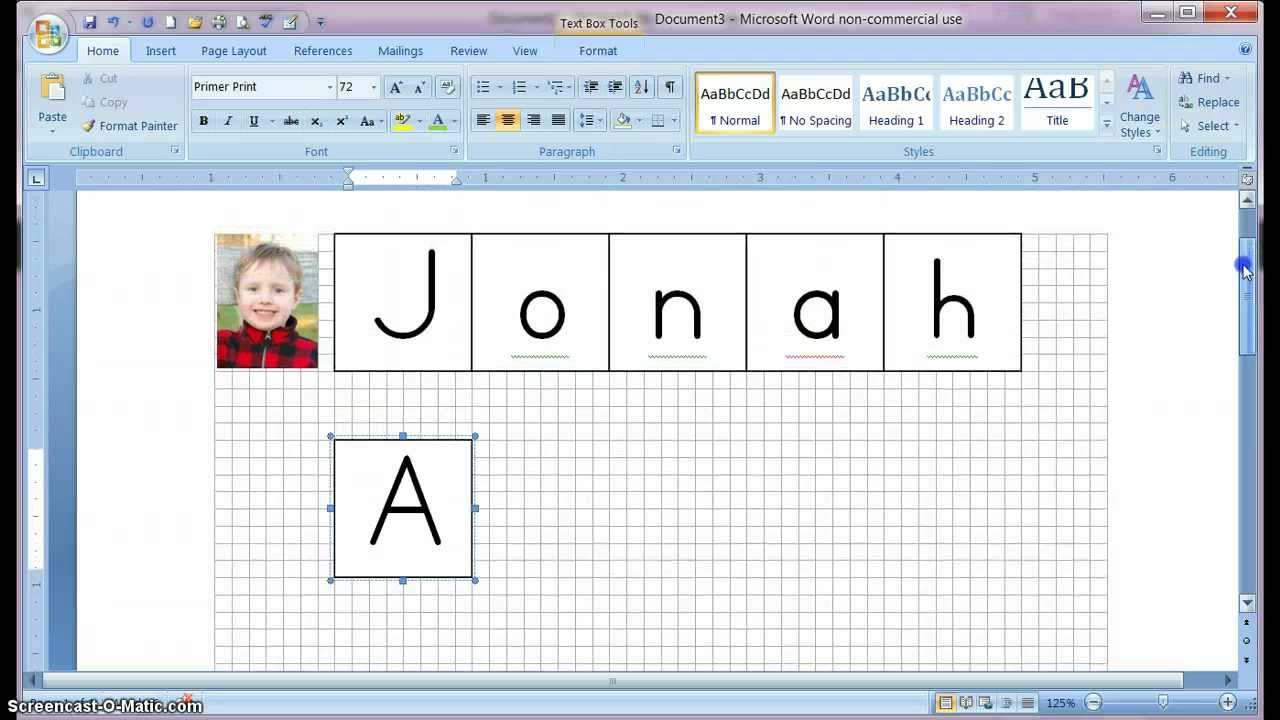 How To Make a Letter Tile Printable using Microsoft Word