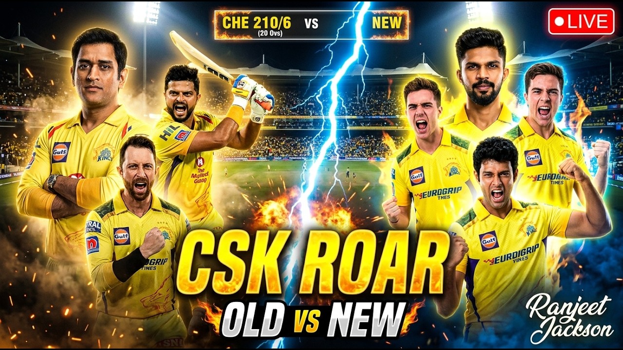 CSK ROAR 🔥 OLD vs NEW LIVE 🟡 | Dhoni, Raina vs Ruturaj, Dube | CSK ...