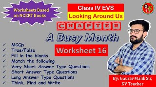 Worksheet Chapter 16 A Busy Month | NCERT Class 4 EVS | By KV Teacher | School Guide