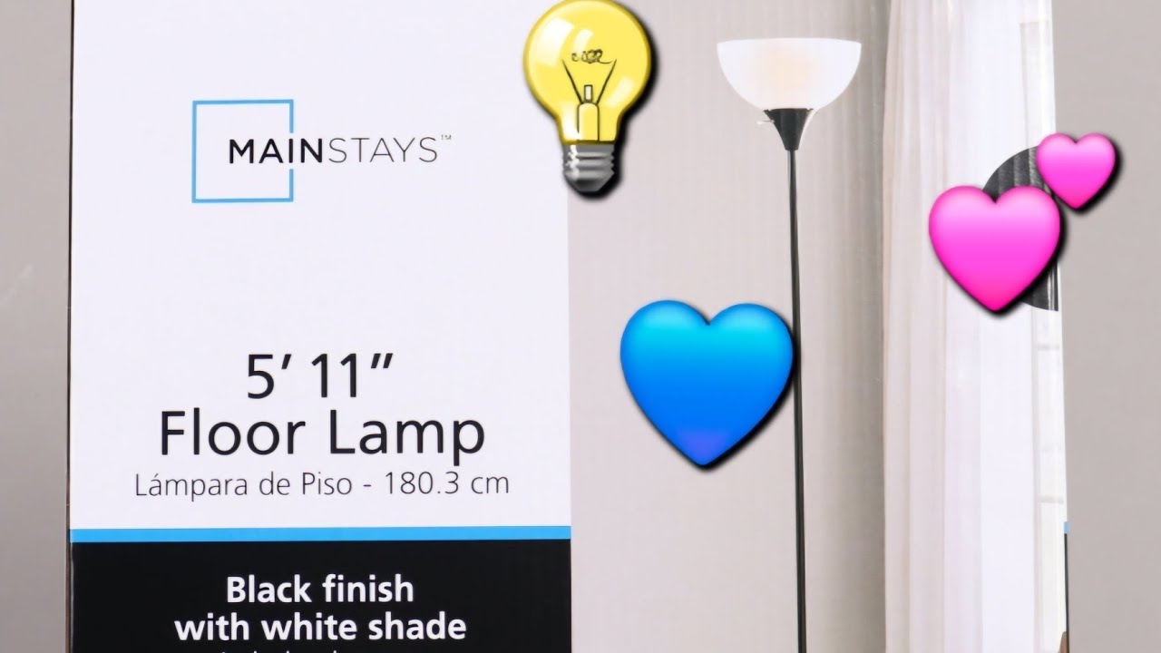 Unboxing and Assembling Mainstays 5' 11" Floor Lamp Black Finish with ...