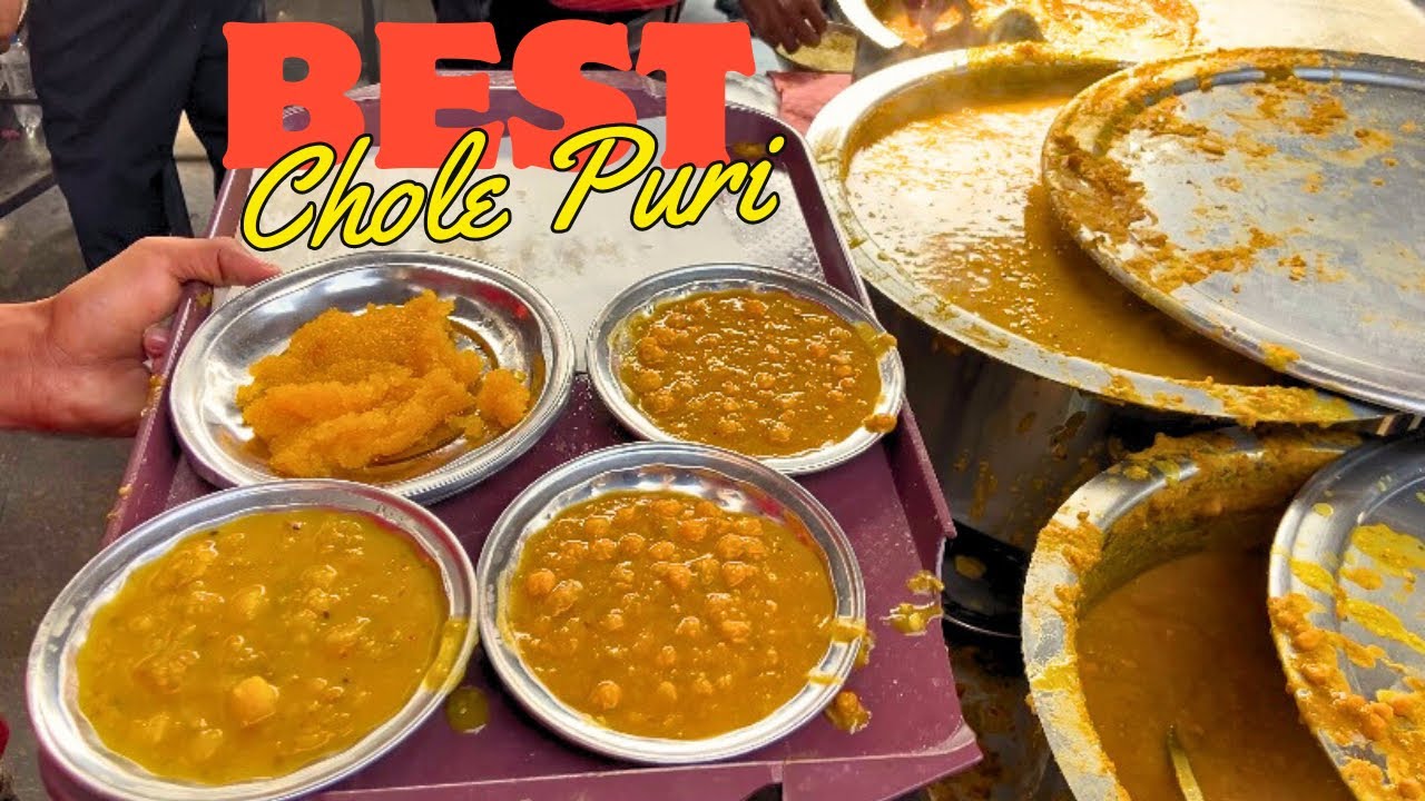 Hyderabadi Chole Bhature | Dhamthal Halwa Poori Street Food Of Karachi ...