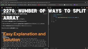 Number of Ways to Split Array | Leetcode 2270