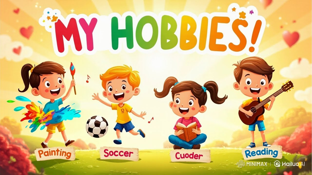 🎨🎵 “Let’s Learn Hobbies!” | Fun Kids Song About Hobbies | Sing Along & Learn 🎮📚