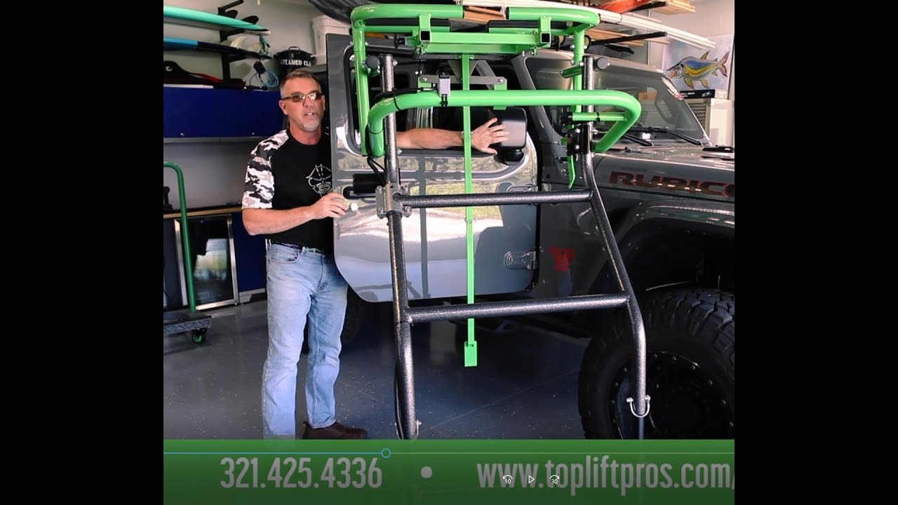 TOPLIFT PROS HOW TO REMOVE YOUR JEEP DOORS PLACE ON TOPLIFT PROS DOOR