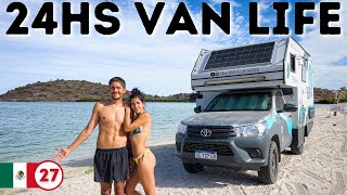 ONE DAY living in a MOTORHOME in paradise  24 hours VAN LIFE in Baja California Sur  Ep.27