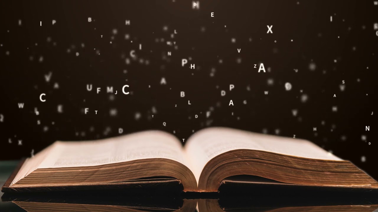 Letters Flying Out Open Book Video Motion Footage Free Download No Copyright