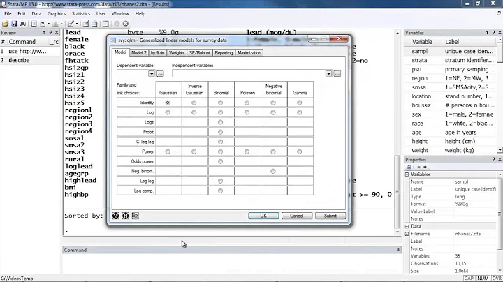 Basic introduction to the analysis of complex survey data in Stata®
