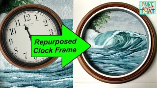 Repurpose a Broken Clock! Acrylic Wave Painting Time-lapse & Story