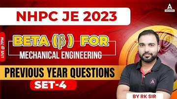 NHPC JE Mechanical Previous Year Question Paper #4 | NHPC JE Mechanical By RK Sir