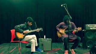 Performing with my brilliant 12 year old student Shreyas Kashyap
