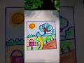 beautiful village drawing #art #artandcraft #drawing #easydrawing #viralvideo #trending #craft